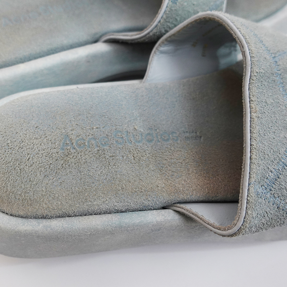 Acne Studios Light Blue Suede Patchwork Platform … - image 5